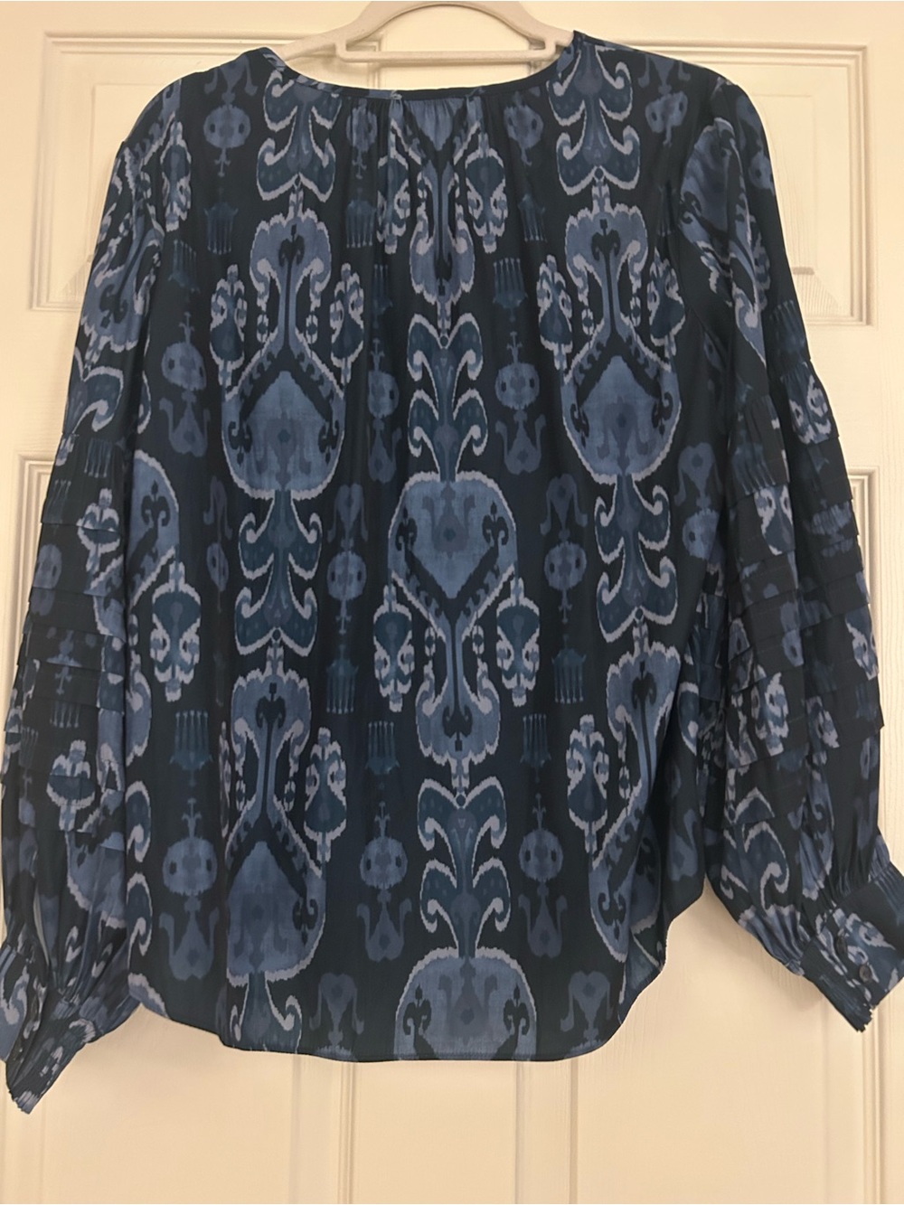 Chico's Blue Patterned blouse. Long sleeve. Smoke free home. Worn once. - Picture 2 of 4